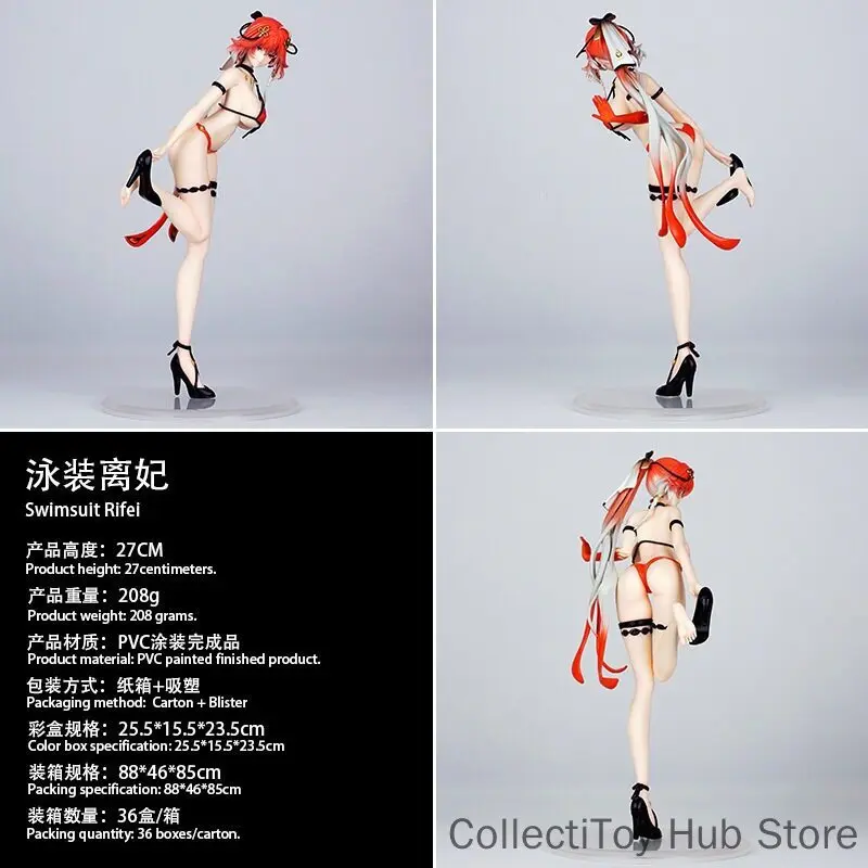 Anime Figure Swimsuit Rifei Bunny Girl Pvc Painted 27Cm Desktop Computer Case Decoration Collectible Toy For Anime Fans