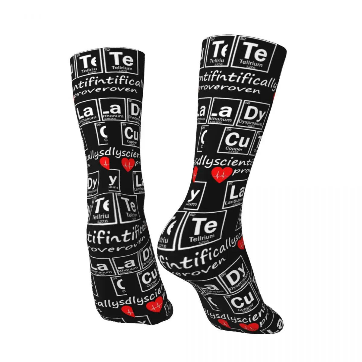 All Seasons Elements Periodic Table Science Chemistry Chemical Socks Harajuku Crew Socks Sweat Absorbing Stockings