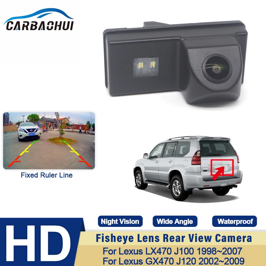 Night Vision Rear View Camera Reversing Camera Car Back up Camera HD CCD Wide Angle For Lexus GX470 J120 LX470 J100 1998~2009