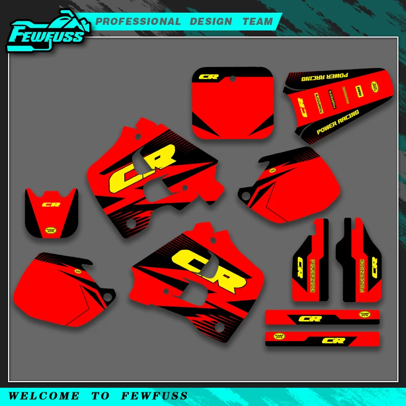

Fewfuss For HONDA CR125 CR 125 1991 1992 CR250 CR 250 Motorcycle Background Graphics Decals Stickers