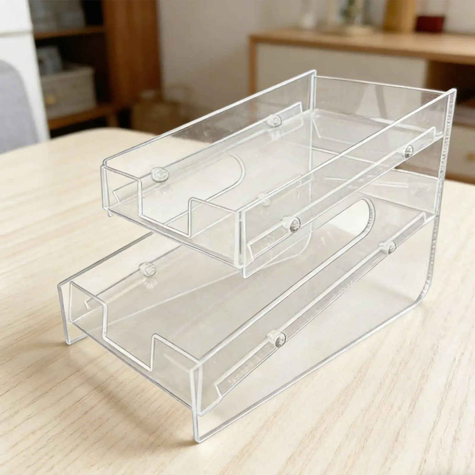2-Tier Acrylic Display Rack Multi-Purpose Acrylic Candy Display Box Space-Saving