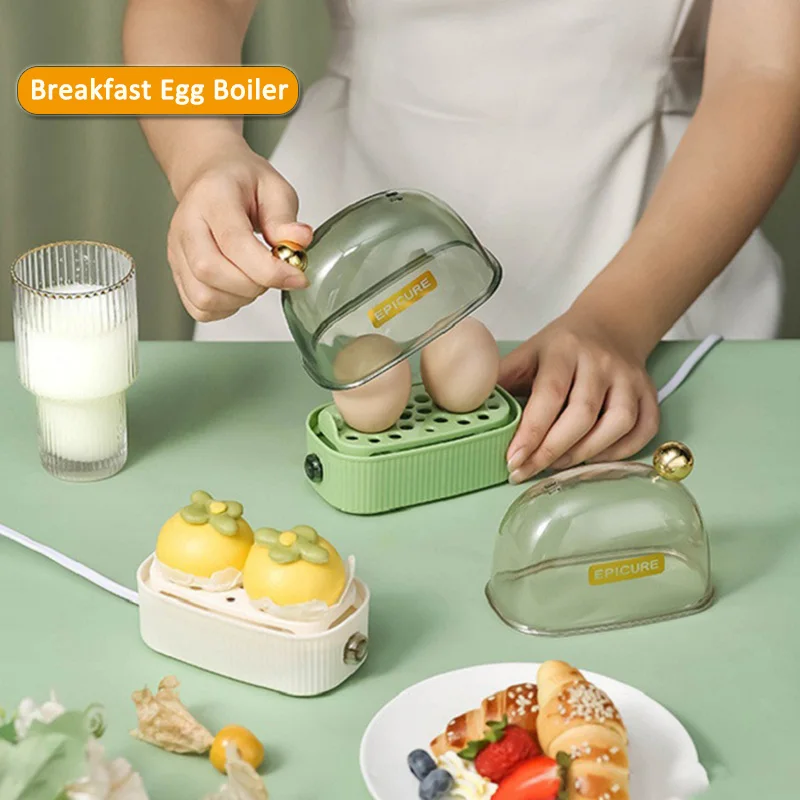 Egg Boiler 220v Auto Shut Off Even Heating Burned Protection Home Steamer Portable Mini Kitchen Utensil Egg Breakfast Maker