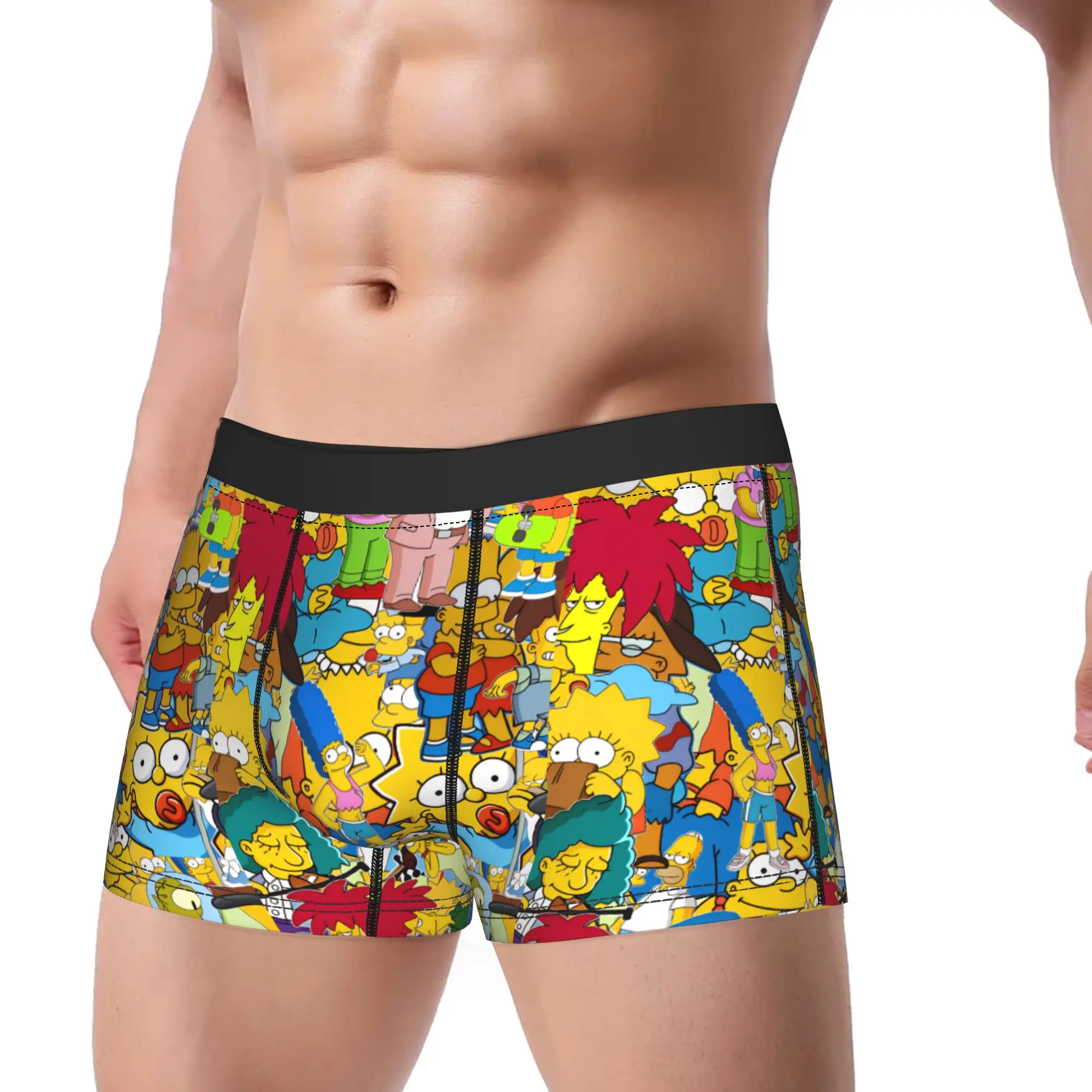 Funny S-Simpsons Characters Collection Shorts Briefs  Underwear High Quality Men's Sexy Soft Trunk Design Large Size Panties