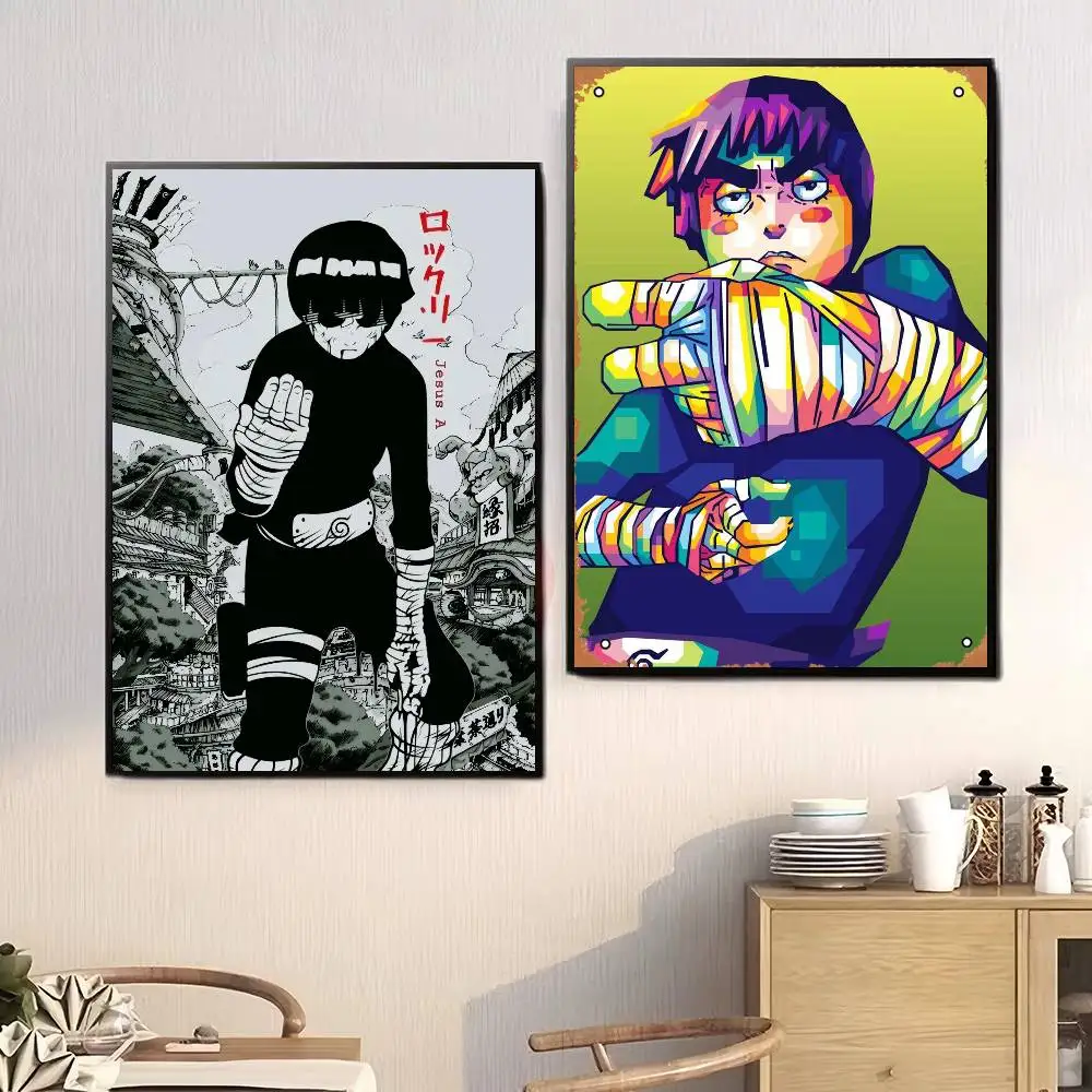 Anime black Rock Lee Movie Sticky Posters Retro Kraft Paper Sticker DIY Room Bar Cafe Aesthetic Art Wall Painting