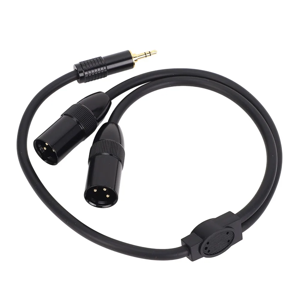 Practical Flexible Dual 3pin XLR Male to 1/8in TRS Plug and Play 0.5m / 1.64ft Microphone Cable XLR Cable for Laptop