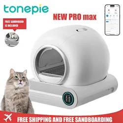 Tonepie 65L Automatic Smart Cat Litter Box Self Cleaning Fully Enclosed Cat Litter Box Toilet Litter Tray English Version 2026