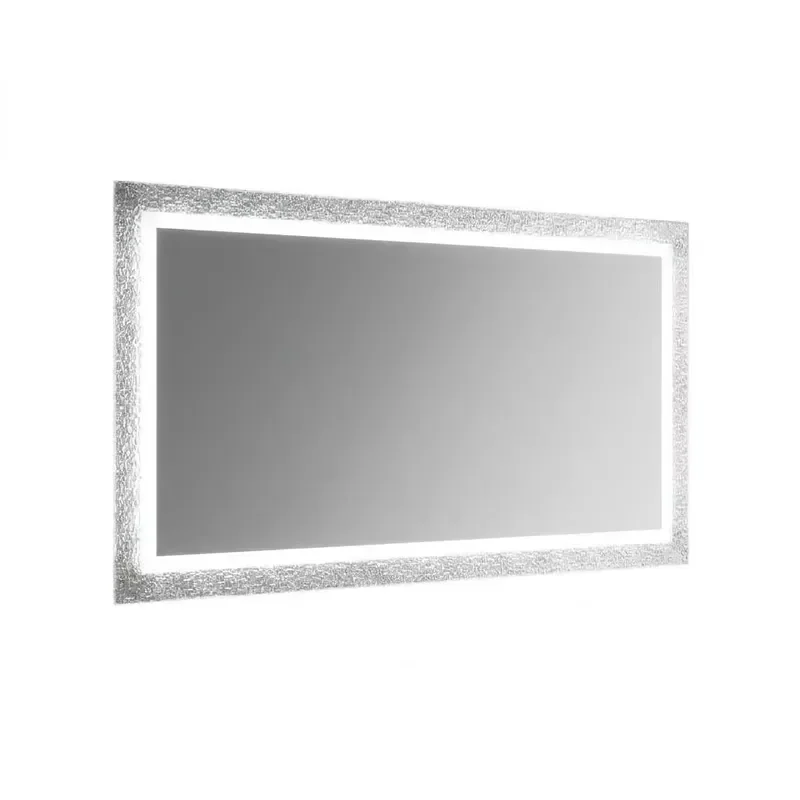 Modern LED Bathroom Mirror Touch Dimming Anti Fog Copper Free Silver Vanity IP44 Waterproof Wall Mounted Smart Mirror