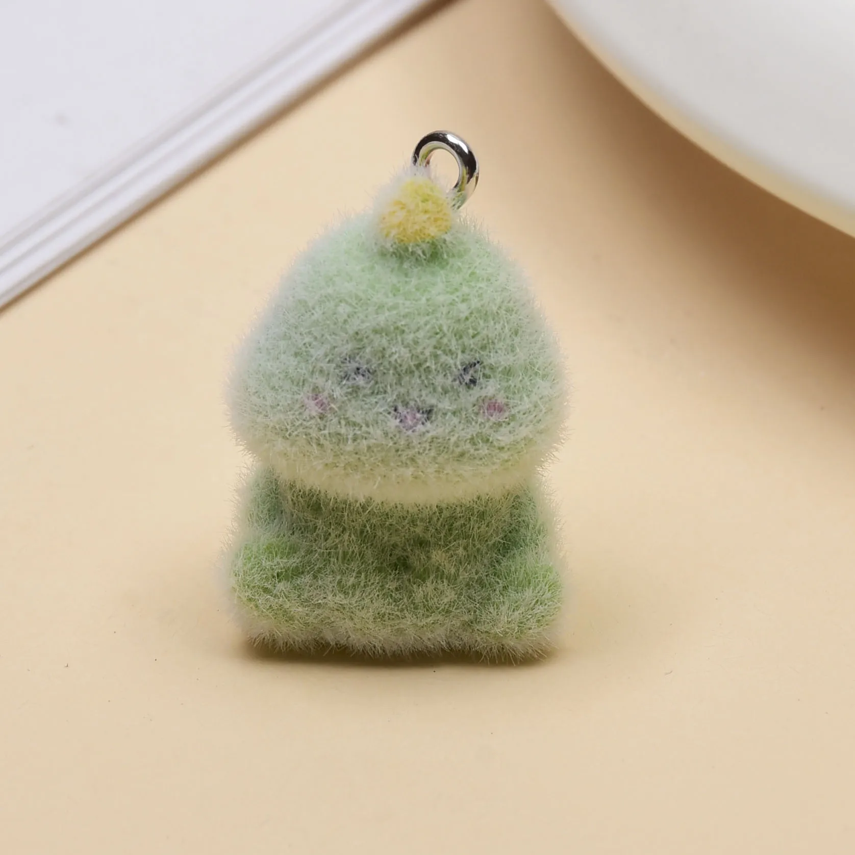 20pcs 3D Flocking Resin Charms cute cartoon Plush doll Pendant For Earring Necklace Keychains DIY Jewelry fittings