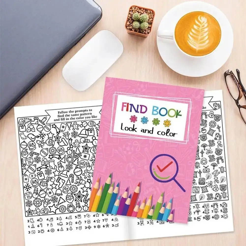 전문적인 모습과 색상 찾기 책 색상 채우기 그리기 색칠하기 책 찾기 편지지 두꺼운 종이 색칠하기 활동 도서