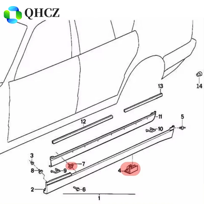 10 قطعة مشبك صب لوحة الروك لـ E30 E32 E34 OE # 51711938940 51711959929 ملحقات السيارة بمشبك جسم السيارة #5