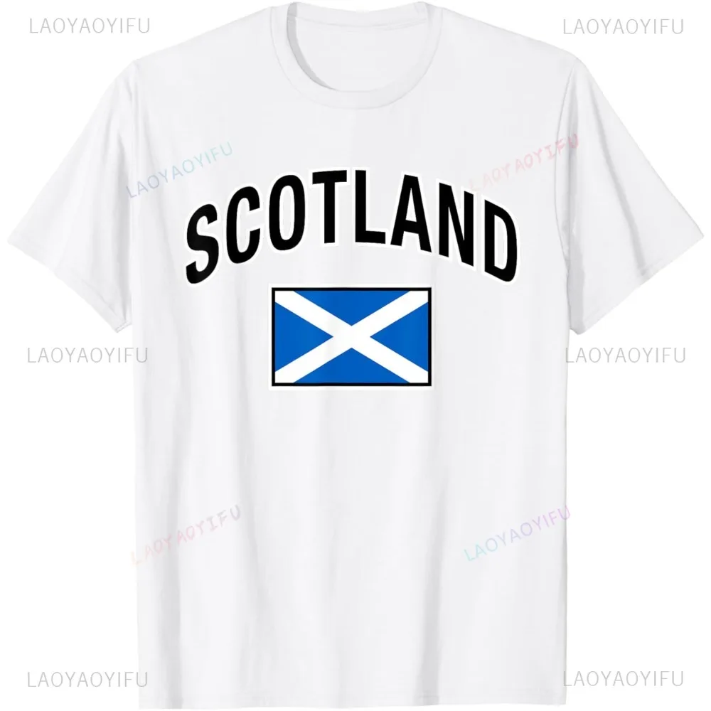 Vintage Style Scotland Flag Graphic Printed Women T-Shirt Fashion Casual Short Sleeve Man Streetwear Short Sleeve Harajuku Tees view 4
