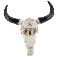 Longhorn Cow Skull Head Ornament Wall Hanging Animal Wildlife Sculpture Fashion Nostalgic Realistic for Home Halloween Decor