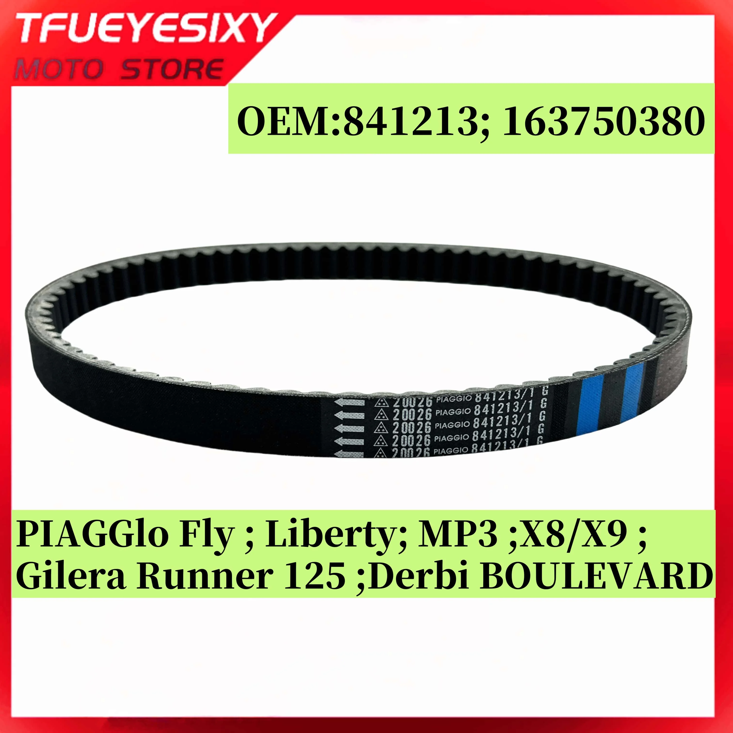 

814x22.5 Drive Belt For PIAGGIO Fly Liberty MP3 X8 X9 Aprilia Atlantic eu3 125 Mojito 125 Sport city one 4t eu3 125cc 841213