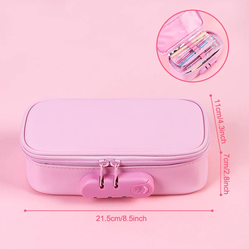 Pencil Case With Code Lock Large Capacity Stationery Storage Bag Boys Girls Pencil Case Estuches Escolares Пенал Для Канцелярии