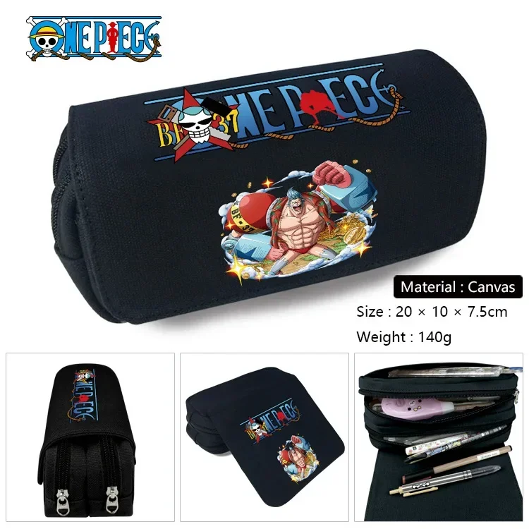 Anime One Piece Luffy Zoro Sanji Figure Stationery Pen Box Cartoon Pen Bag Multifunctional Pencil Case Children Festival Gift