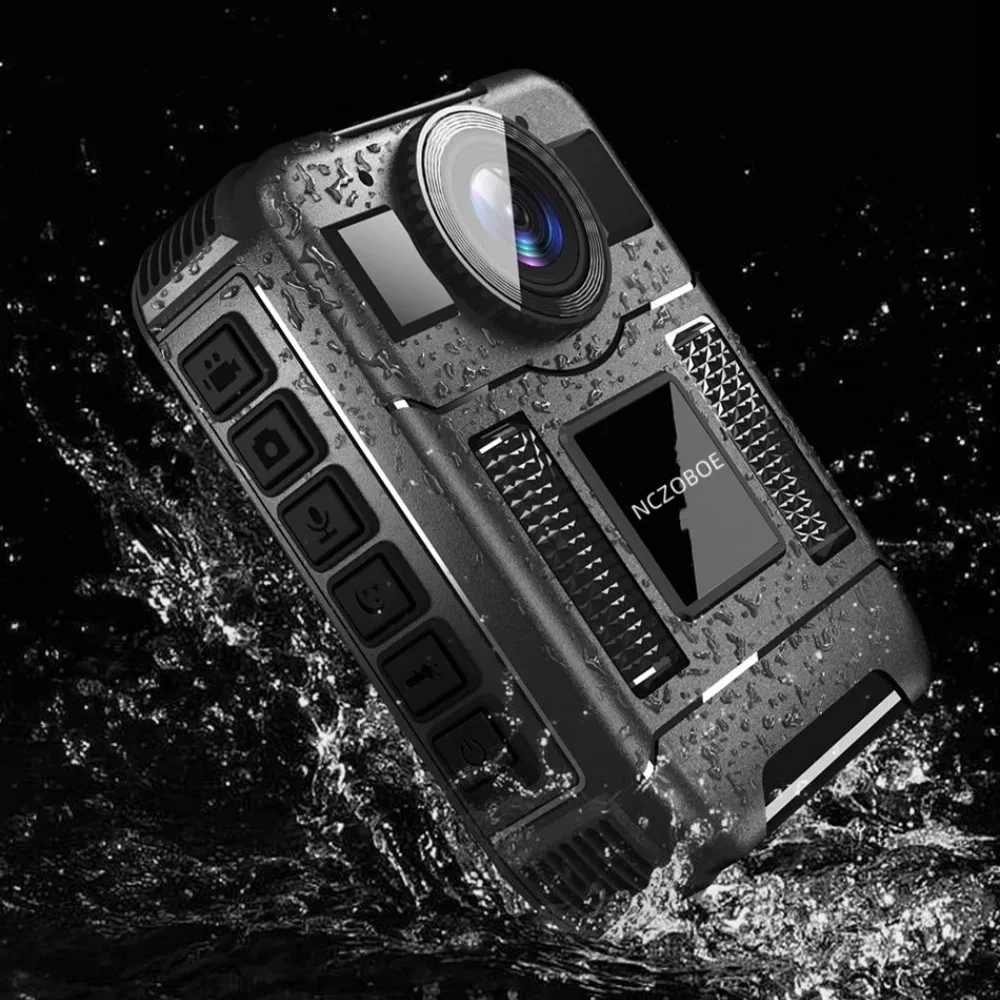

NCZOBOE Black Video 4K Mini Removable Battery Video Recorder Waterproof Drop Resistance Night Vision Body Camera