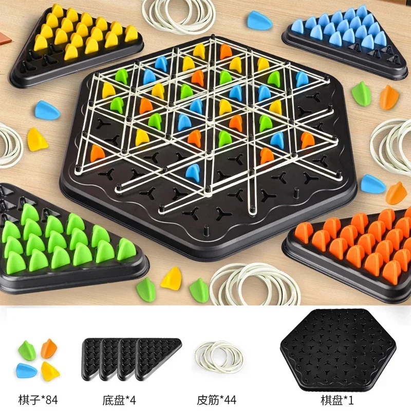 Chain Triangle Chess Kids Puzzle Board Game Thinking Logic Training Educational Interactive Toy Battle Set for Family Party Gift