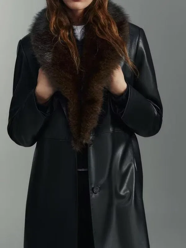 

ZBZR Quali пальто с эффектом искусственного меха, зима 2025 г., женская верхняя одежда Ele, другие материалы, 00% модное женское шерстяное пальто