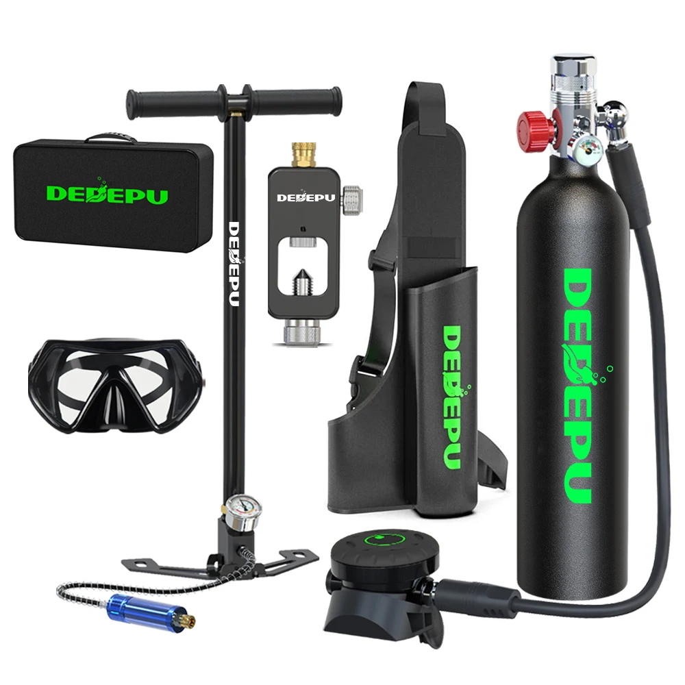 

DEDEPU Scuba Diving and Snorkeling Oxygen Tank 1L Cylinder Underwater Breather for with Breathing Valve Water Sports