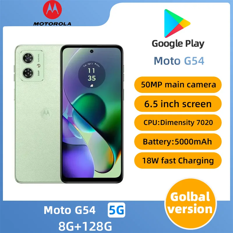 Motorola Moto G54 5g SmartPhone CPU MediaTek Dimensity 7020 6.5 inch Screen 5000mAh 50MP Camera Original Used Phone