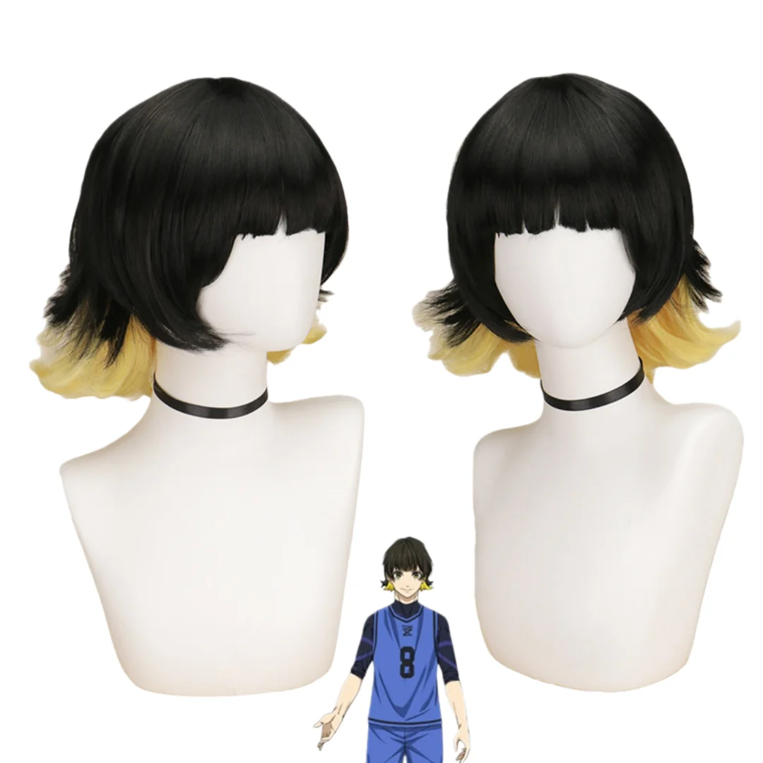 Perruque de Cosplay Bachira Meguru BLUE LOCK, Costume d'anime pour femmes, fête d'halloween