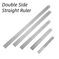 Stainless Steel Double Side Straight Ruler Centimeter Inches Scale Ruler Precision Measuring Tool 15cm/20cm/30cm/40cm/50cm