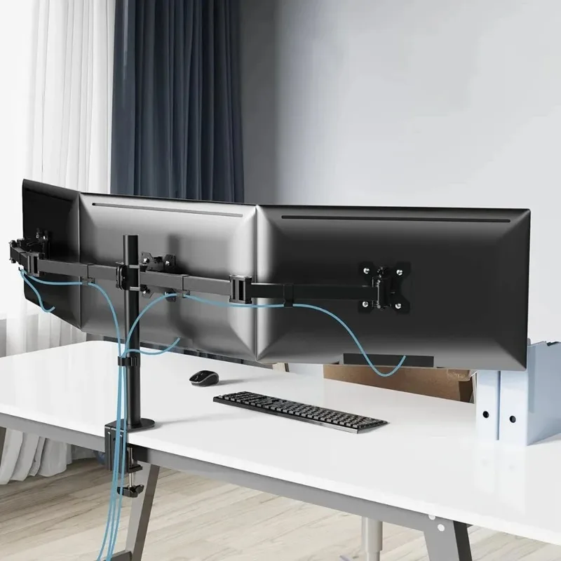 3 Monitor Desk Mount for Computer Screens Fits 13-27 inch, Holds up to 22lbs,Triple  Arm Heavy  Stand Swivel