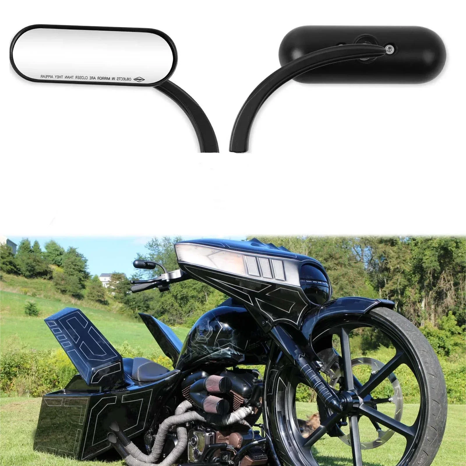 Motorcycle Rearview Mirror M8 M10 Mini Black Mirror For Harley Road King Street Electra Glide Road Glide Dyna Softail1982-2020 image 2