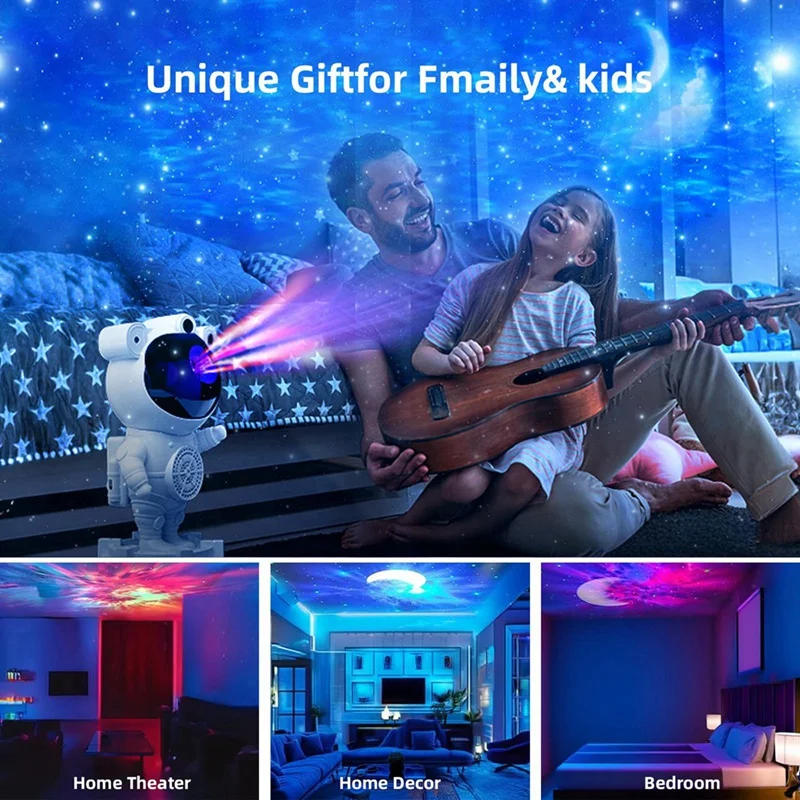 Galaxy Night Light Star Astronaut Galaxy Projector With Bluetooth Speaker, Timer, Remote - Perfect For Bedroom & Gifts