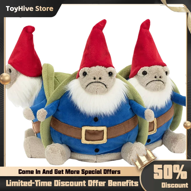 【Na Stanie】Pluszak JellyCat Timmy, ogrodowy gnom, urocza maskotka z niebieskim kapeluszem, dekoracja ogrodowa dla dzieci, fanów, na przyjęcie urodzinowe