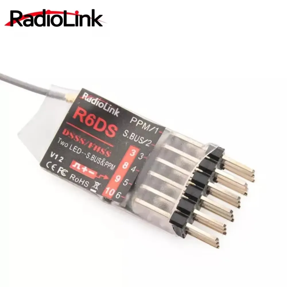 Radiolink R6DS Receiver 2.4G 6CH PPM PWM SBUS Output Compatible FOR AT9 AT9S AT10 AT10II Transmitter