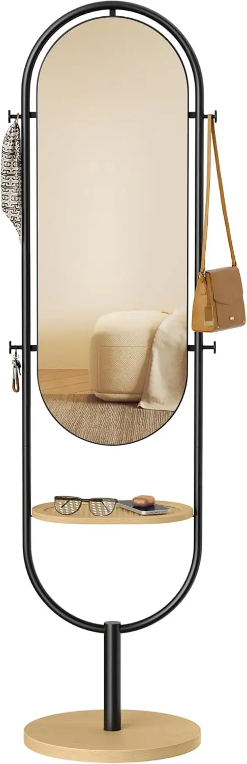 Floor Mirror, 3-in-1, Modern Standing Full Body Mirror, Inspired by Original Award-Winning Design, 16.5 x 18.9 x 68.9 Inches, Li