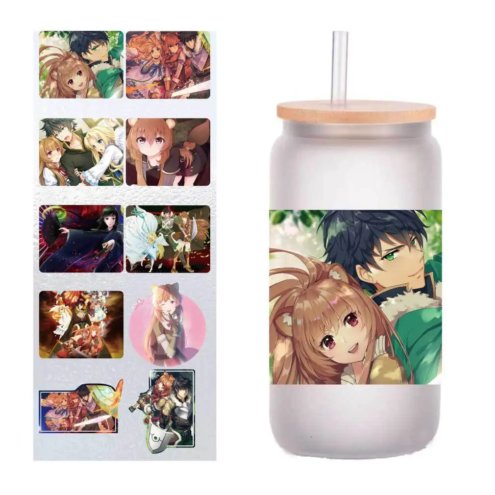 10 sheets/Pack Shield Brave Fame Record UV Transfer Sticker Crystal Label DIY Cup Sticker Custom Four-inch