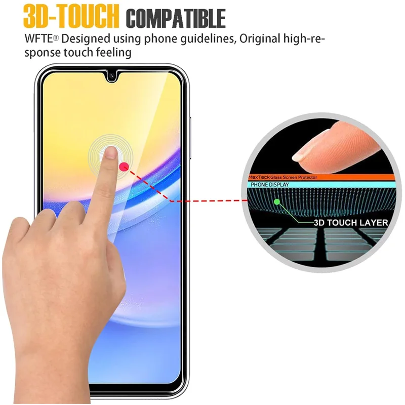 9H Displayschutzfolie für Samsung A15 A16 A56 A36 A17 A14 A25 A24 A55 A53 A52 A57 A37 A34 A35 gehärtetes Glas Samsung Galaxy A15 Schutz – Detail 2