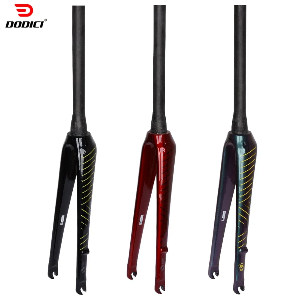 

DODICI Carbon Fiber Road Bike Fork,27.5 Bicycle Hard Fork,Disc Brake Ring Brake,Tapered Tube Quick Release,Carbon Fork 700C*25C