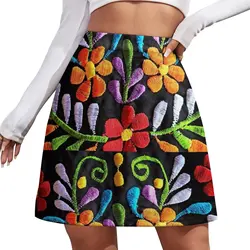 Mexican Flowers Mini Skirt mini skirt for women luxury women's skirt korean skirt
