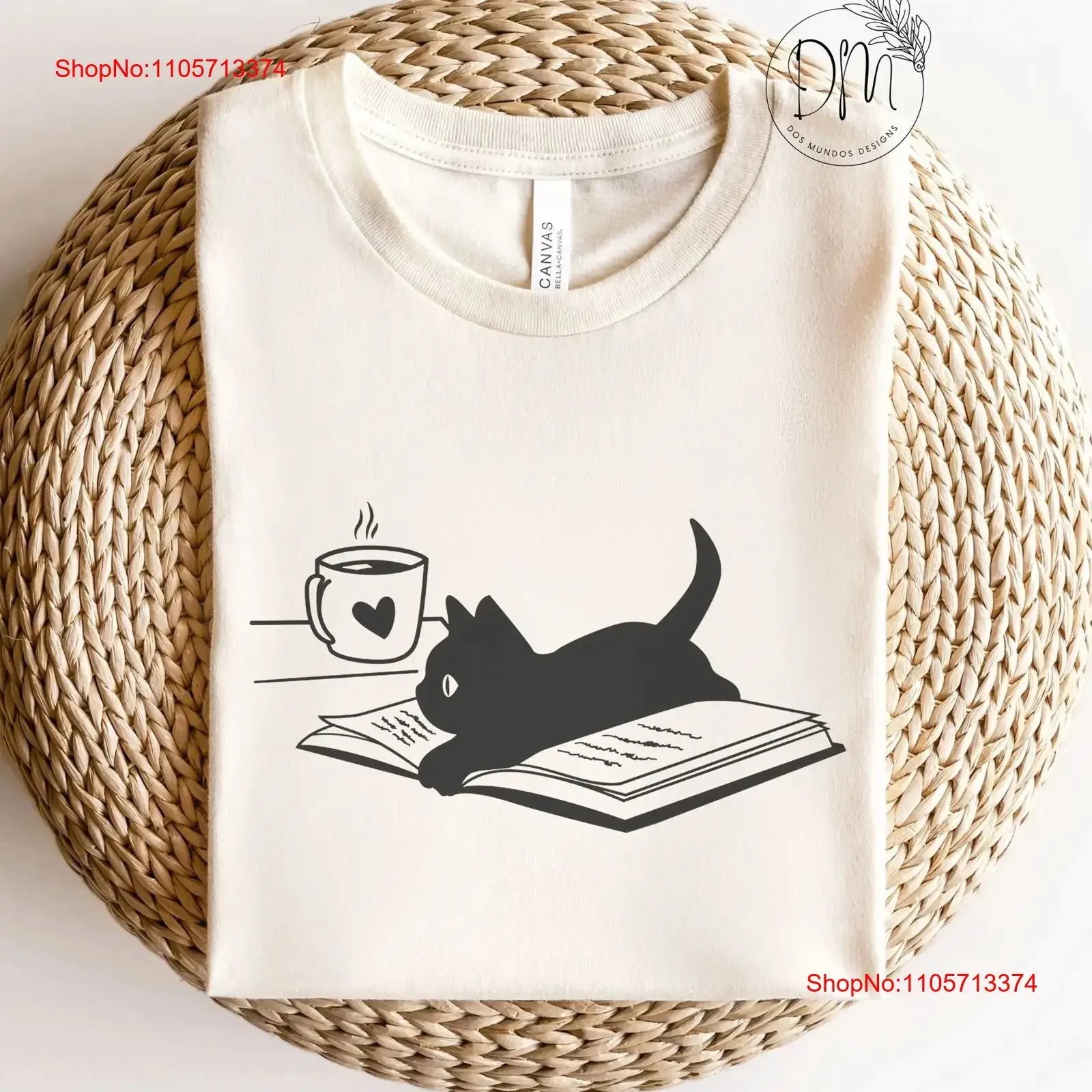 Book Cat Coffee T Shirt Lover Cats and Books Mom Bookworm for vintage Washed Versatile Breathable Casual Soft fashion homme