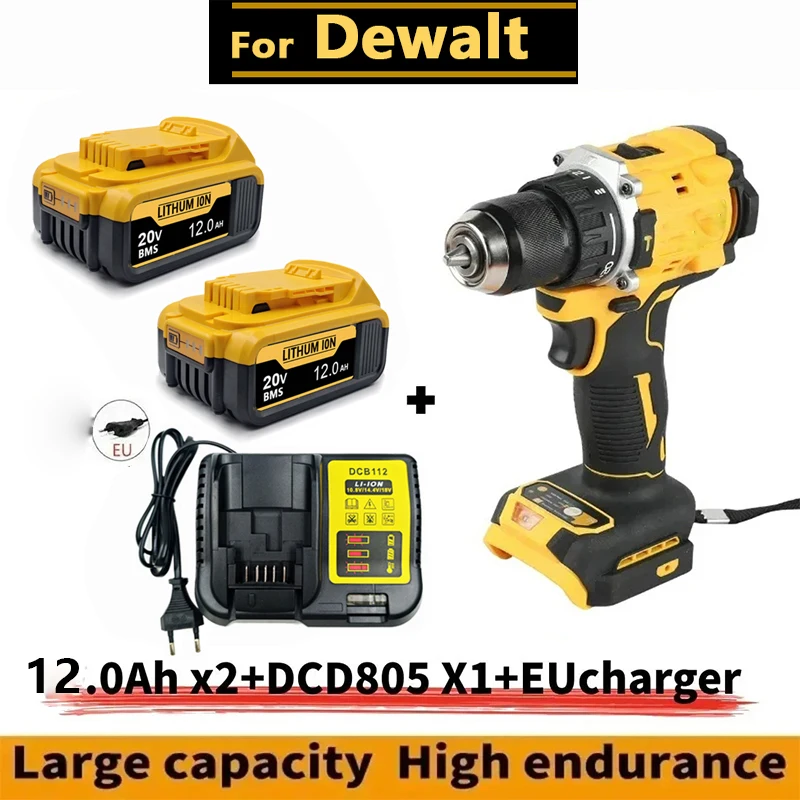 Зарядное устройство для аккумулятора DeWALT 20V DCB112, 3.0Ah/6.0Ah/8.0Ah/12.0Ah, замена батареи для электроинструментов Dewalt DCB200 DCB206 DCD805