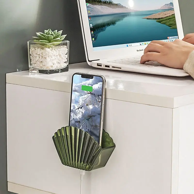 Shell Style Phone Storage Rack Remote Control Cosmetic Light Luxury Wall Storage Box Household Bathroom Comb Toothbrush Cute Box