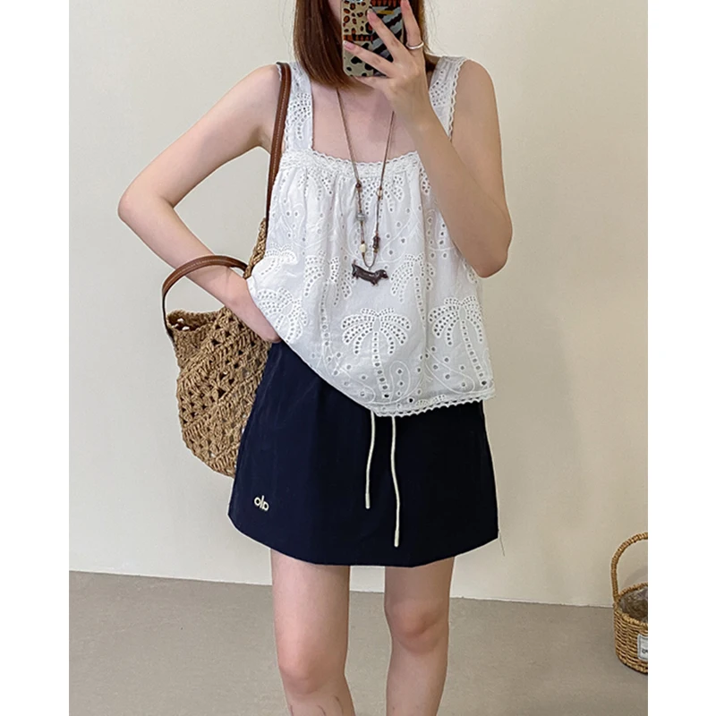 

Phil Dan Spor Sle ort Skirt Embroidered Slimming Pear ape 25 Pou Inner Medium Waist Length Straight Tube Skirt