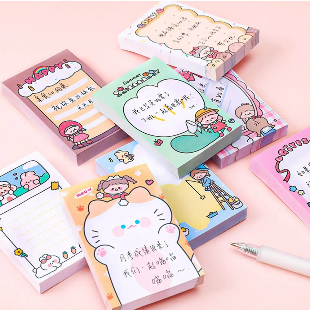 Niedliches Briefpapier zu tun Liste Sammelalbum Notizblock Papier dekorative Notiz papier Cartoon Mädchen Memo Pads Kawaii Nachricht Notizen