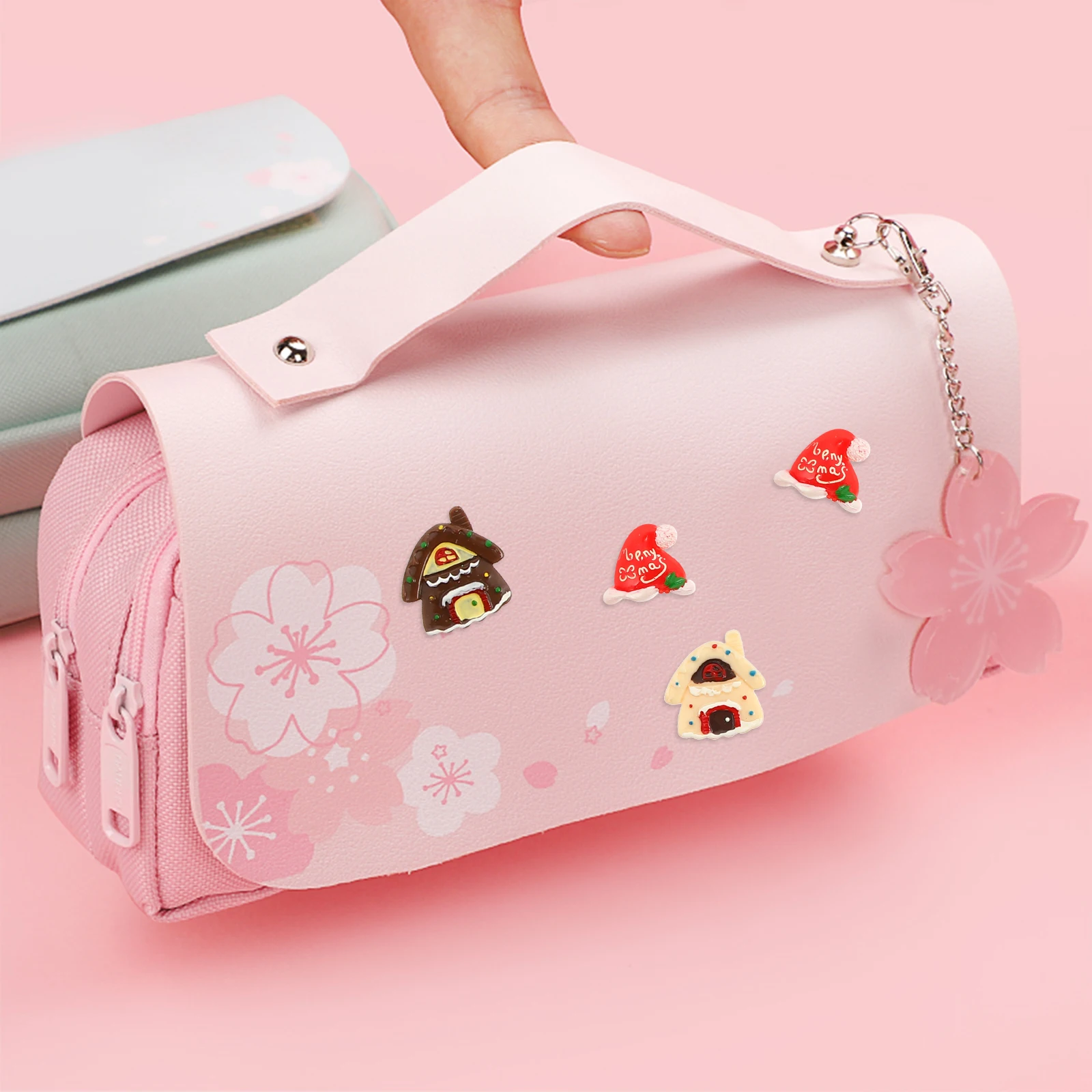 

30Pcs Christmas Resin Flat Back Charms DIY Craft Accessories Scrapbook Phone Case Embellishments Christmas Themed Ornaments