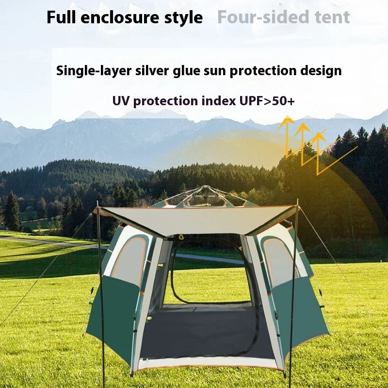 Pathfinder tent outdoor portable folding automatic hexagonal tent thickened sun protection camping equipment outdoor camping