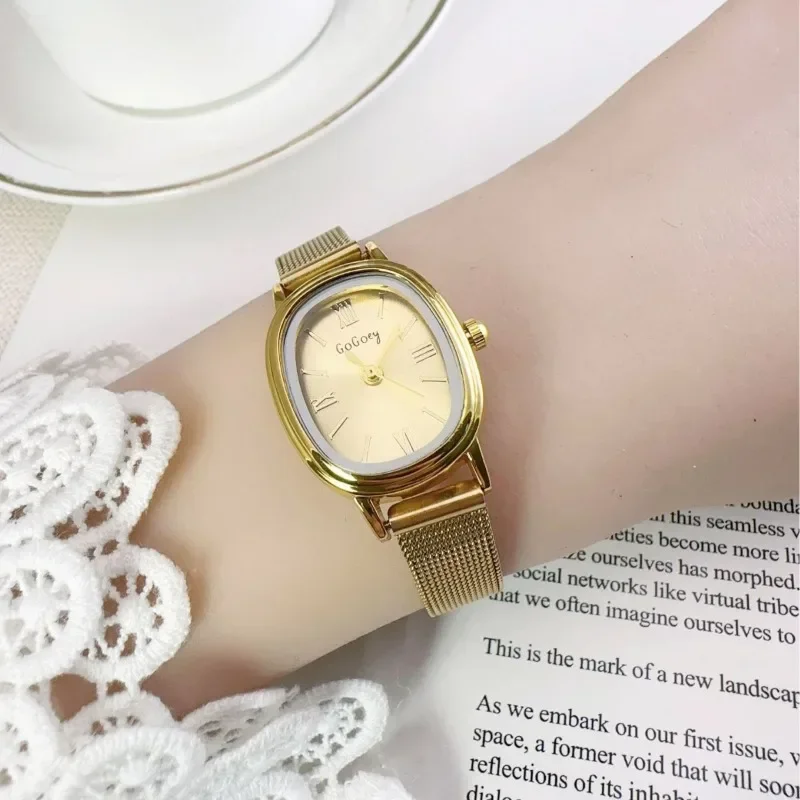 Luxury Gift Oval Dial Women Watch Stainless Steel Adjustable Strap Quartz Wristwatches Relojes Para Mujer Wholesale Dropshipping