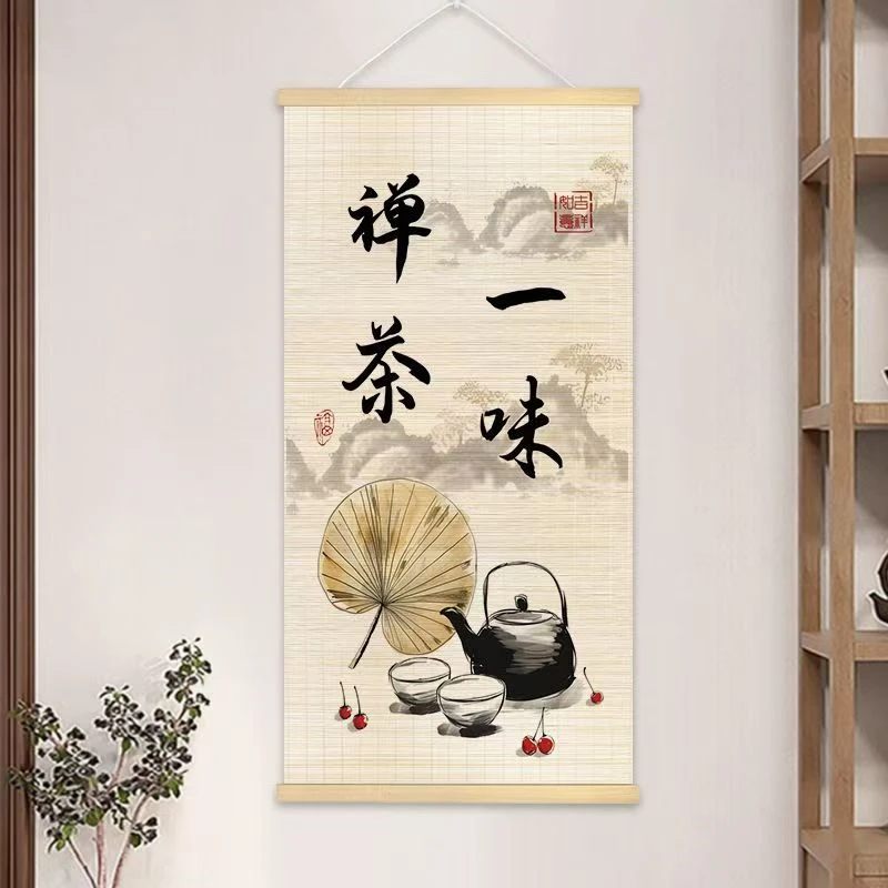 Tea tasting hanging paintings, Zen bamboo art paintings, living room decoration, home feng shui decoration, gift giving