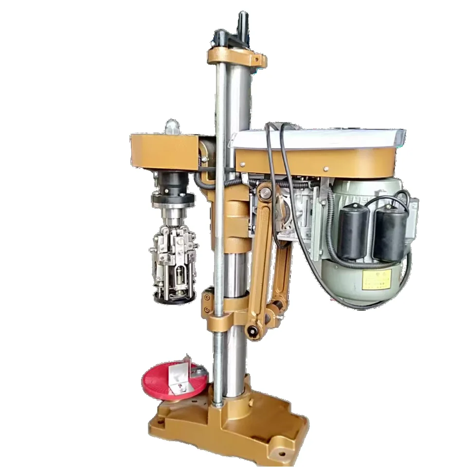 

Hot Sale Small Semi Automatic Electric Motor Glass Bottle Olive Oil Ropp Capping Machine Wood Packaging for Beverage Chemical