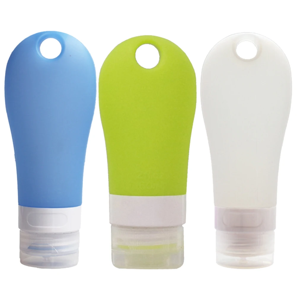 

3 Pcs Silicone Travel Bottles Empty Portable Refillable Mini Compact Leakproof Suitable Outdoor Use Storage Bottle
