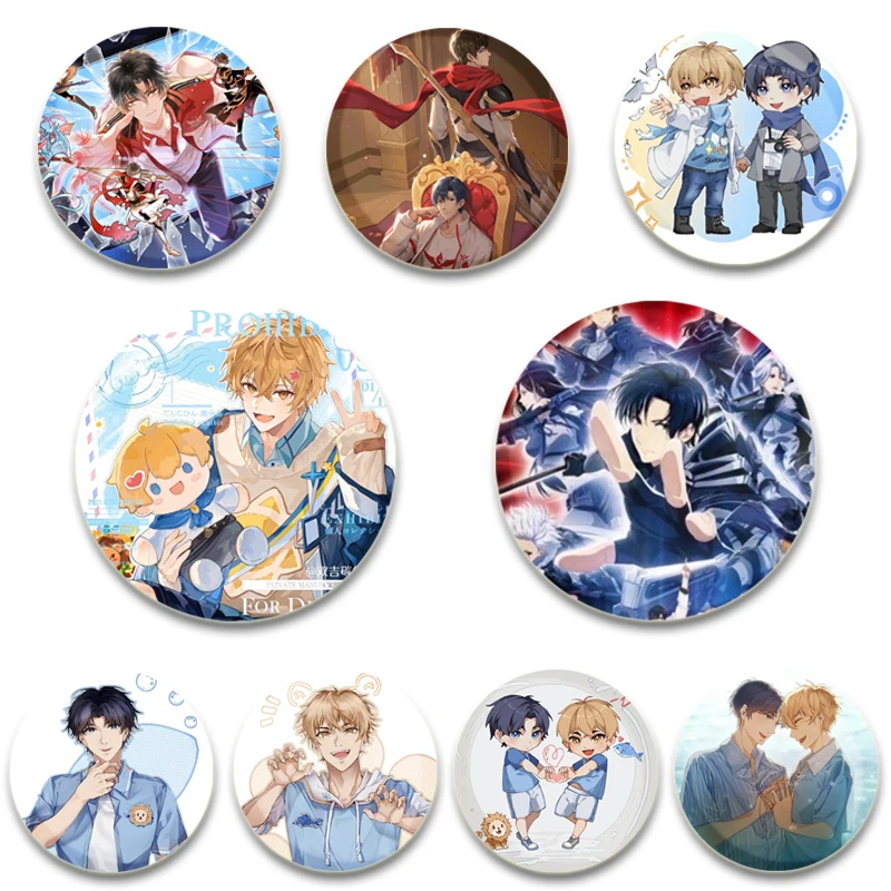 Anime The King's Avatar Tinplate Soft Button Brooch Figure Icon Badge Snap-in Pins for Clothes Decoration Jewelry Accessories