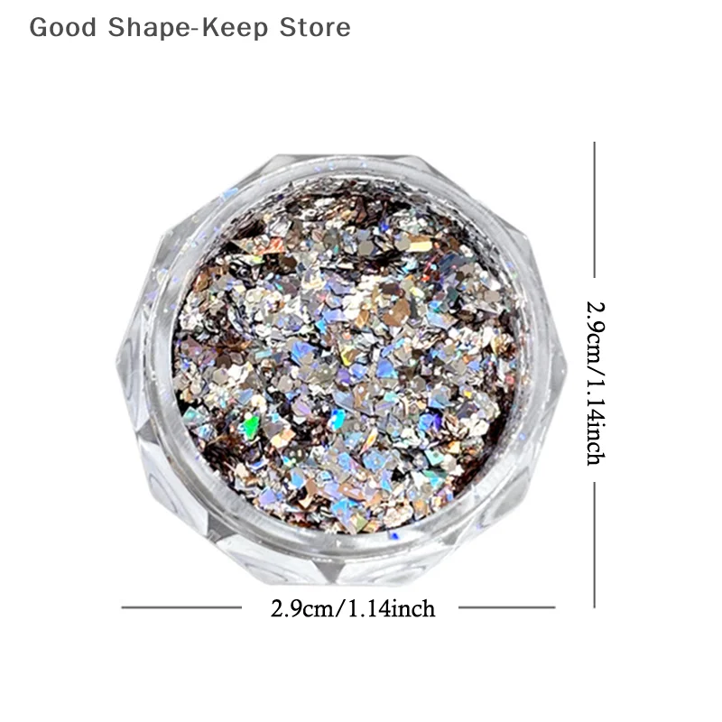 미니 반짝이는 별 네일 글리터 오각형 디자인 DIY 네일 아트 장식 박스 살롱 액세서리