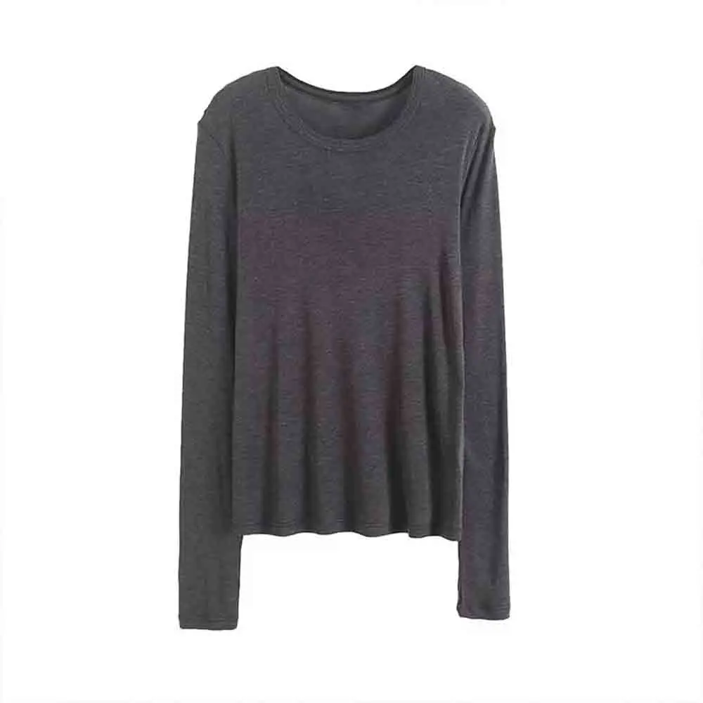 

Women 2023 New Fashion Casual Underlay style O Neck Slim Knitted Tops Vintage Long Sleeve Female Pullovers Chic Tops